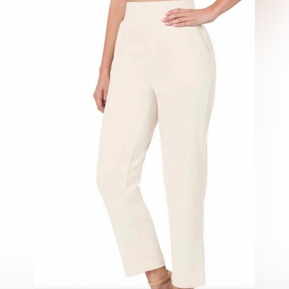 Zenana Outfitters Pants - Zenana- High-Rise Wide-Leg Women’s Pants in Cream